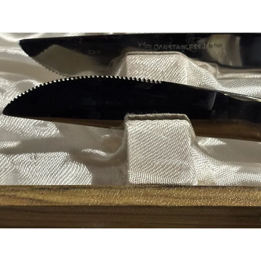 Black Handle Steak Knife Set - 6 Pair